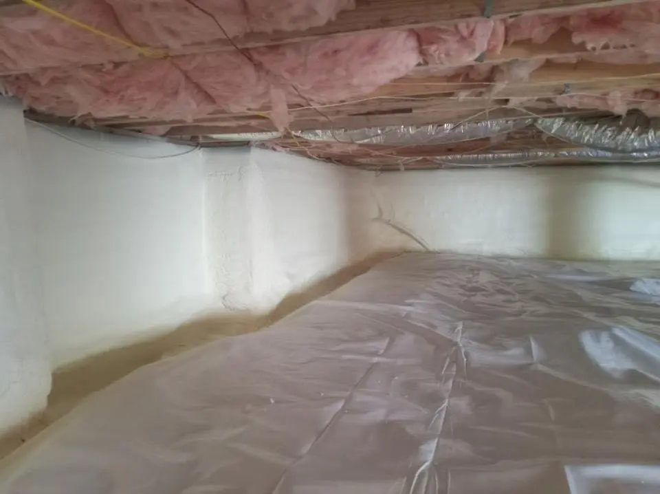 Crawl space encapsulation with closed-cell spray foam for Attic Insulation in Durant